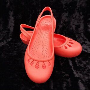 Crocs Women's Flats - Kadee Ballet Casual Dress Shoes Size 9 Rubber Croc coral